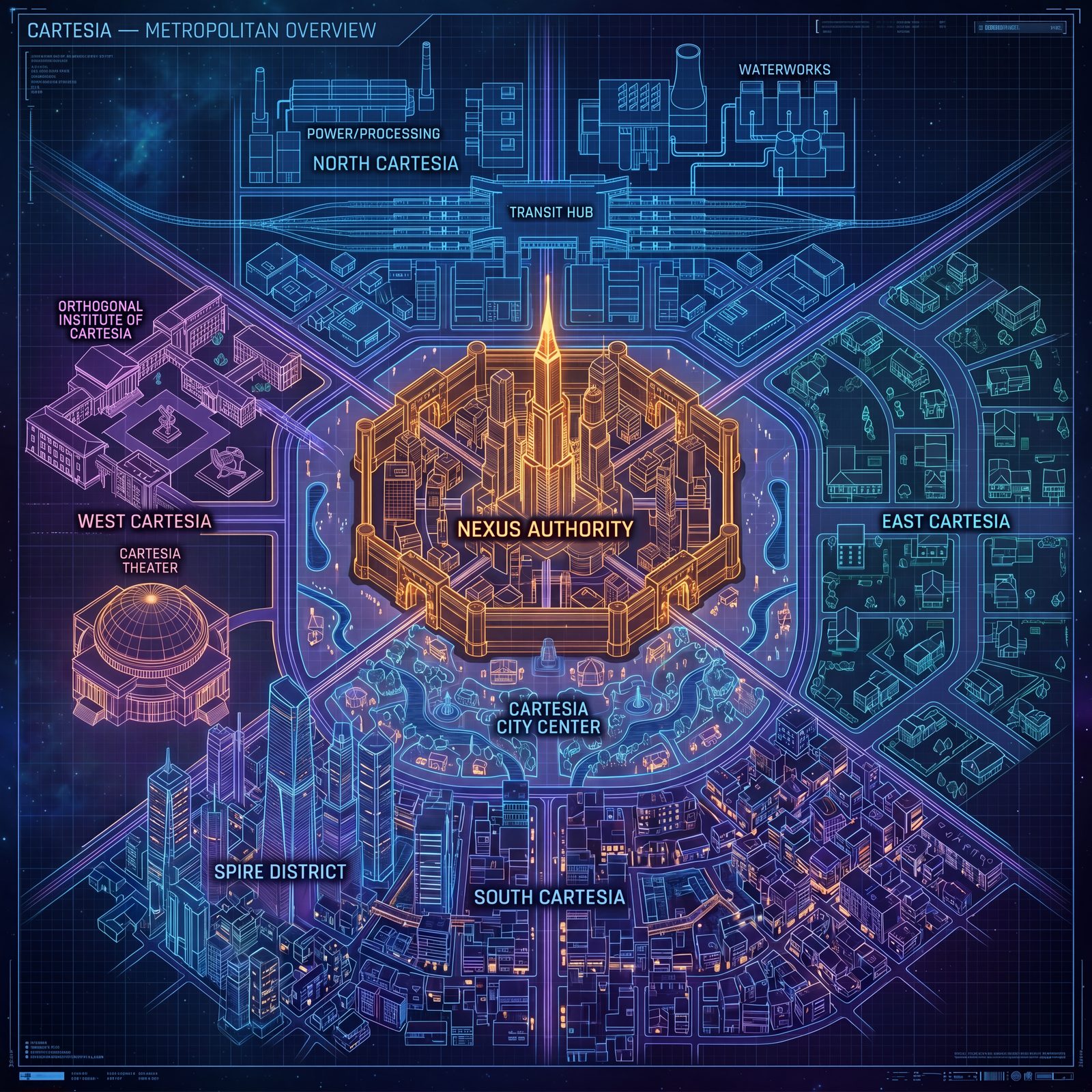 Cartesia metropolitan overview map